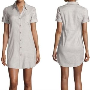 Theory Mayvine Tierra Linen Blend Shirt Dress 6